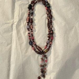 Extra Long Glass Beaded Necklace